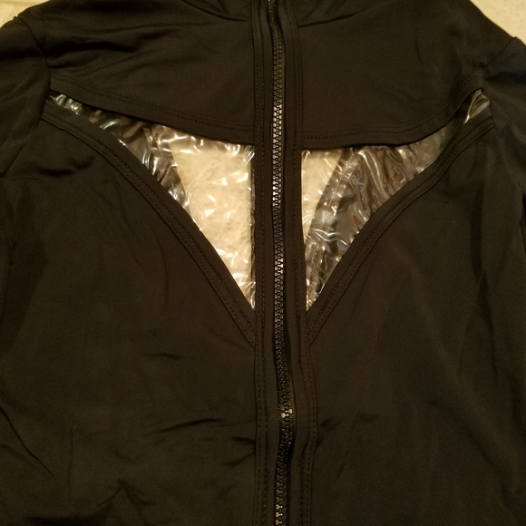 Blow UK plastic neo racer punk goth crop shrug top - Picture 4 of 7